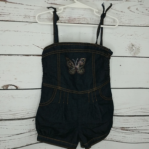 Pink‎ House Denim Shorts Romper